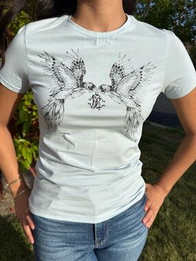 Roberto Cavalli Graphic T-Shirt – Y2K Aesthetic Designer Streetwear size S